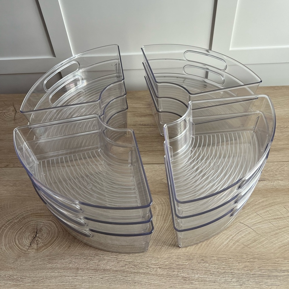 iDESIGN Small Plastic Lazy Susan Storage Bin, Clear - 4 Pack - Picture 4 of 5